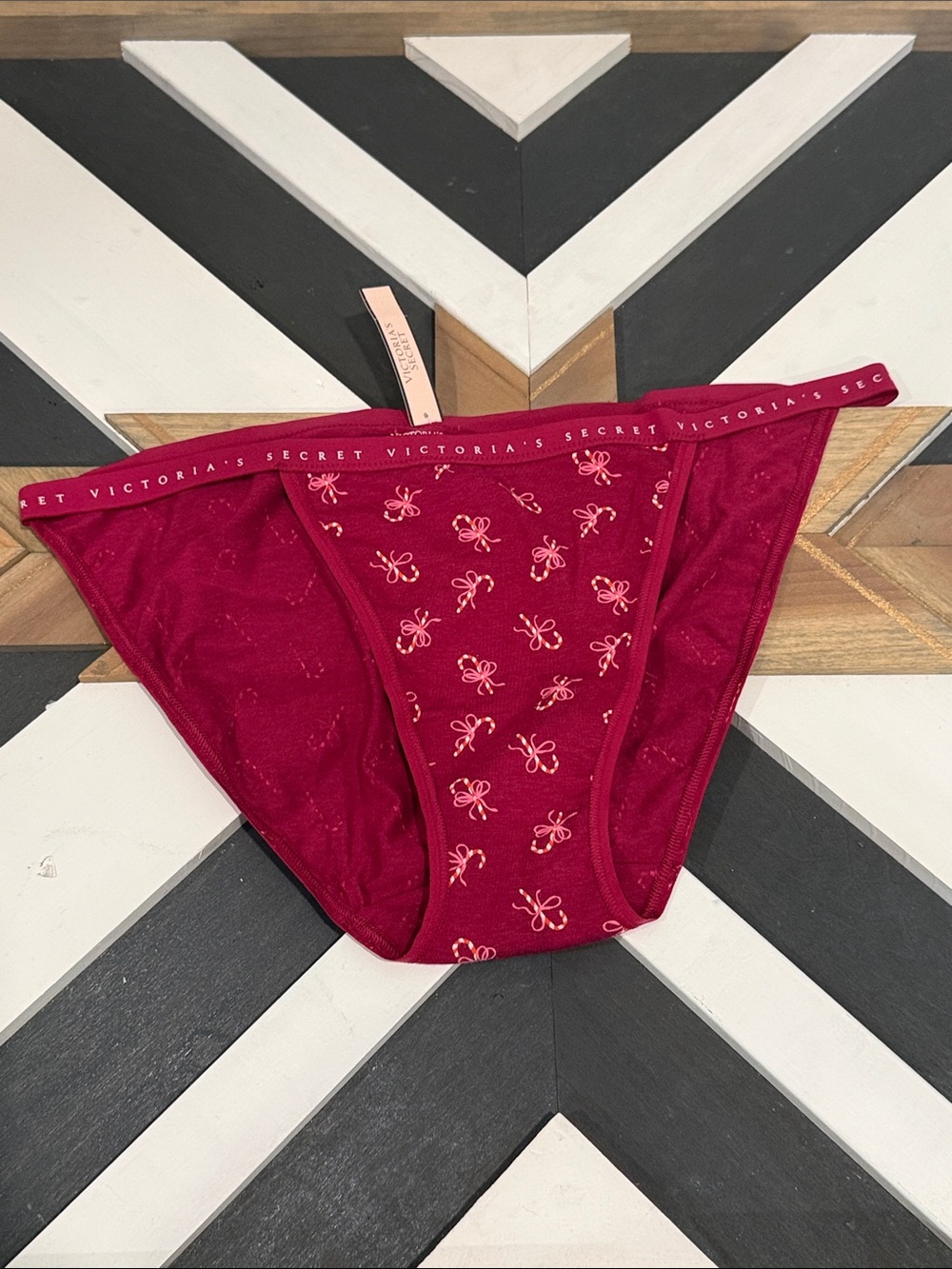 Victoria's Secret Fuschia Underwear Bottoms with Pink Bow Print Size XL NWT